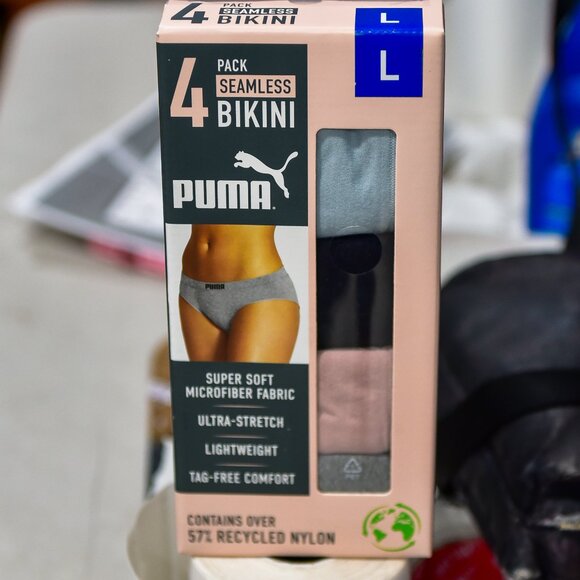 PUMA  4  PACK  SEAMLESS  BIKINI‎ - Picture 1 of 3